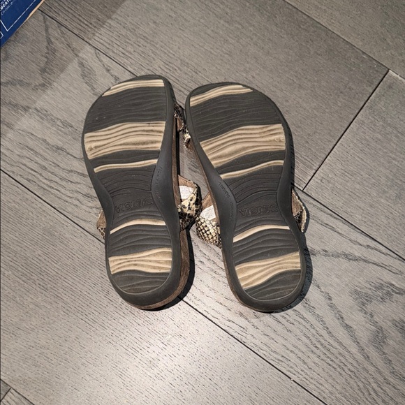 Vionic Brown and Black Snake Pattern Slides - Picture 2 of 4
